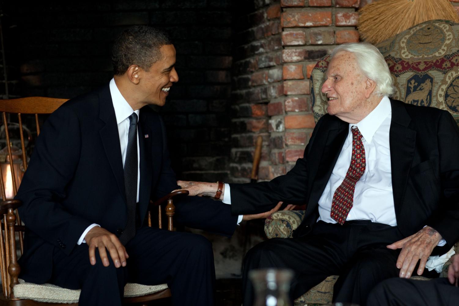 Billy Graham with former President Barack Obama in 2010. Photo via Wikimedia Commons under Creative Commons license.