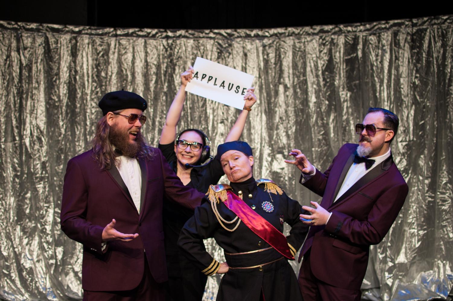 Christopher Shorr (from right) with colleagues from Touchstone Theatre James Jordan, Emma Ackerman, and Mary Wright. Photo provided by Christina Byrne.