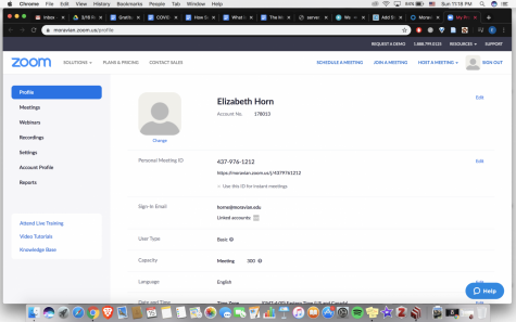 The home screen of Zoom, the virtual meeting space students and staff will be using for the next two weeks.