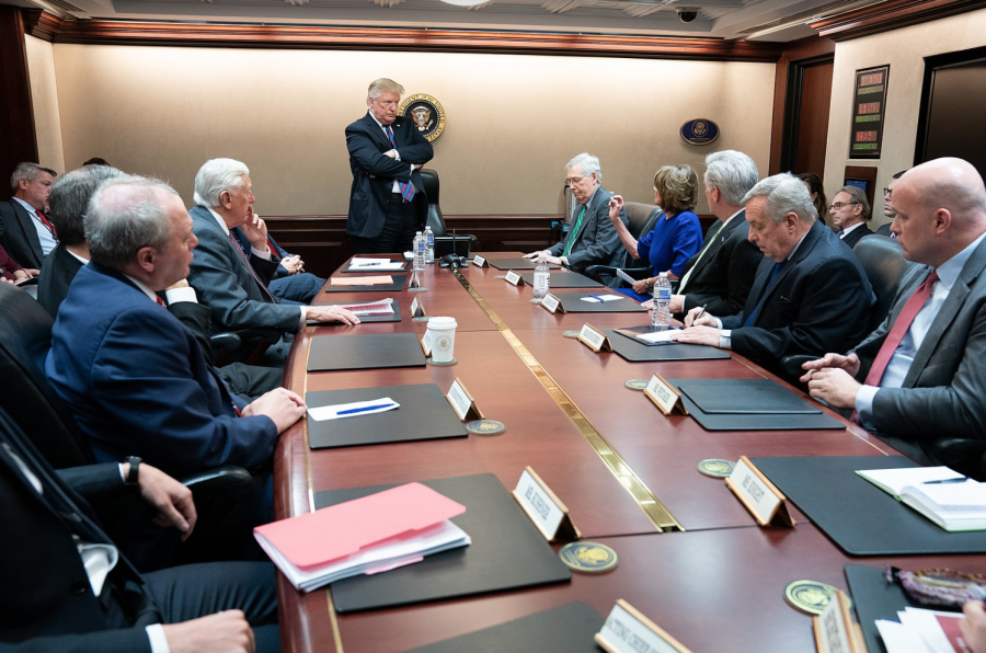 President Trump meeting with congressional leaders in January. Photo via Wikimedia Commons under Creative Commons License.
