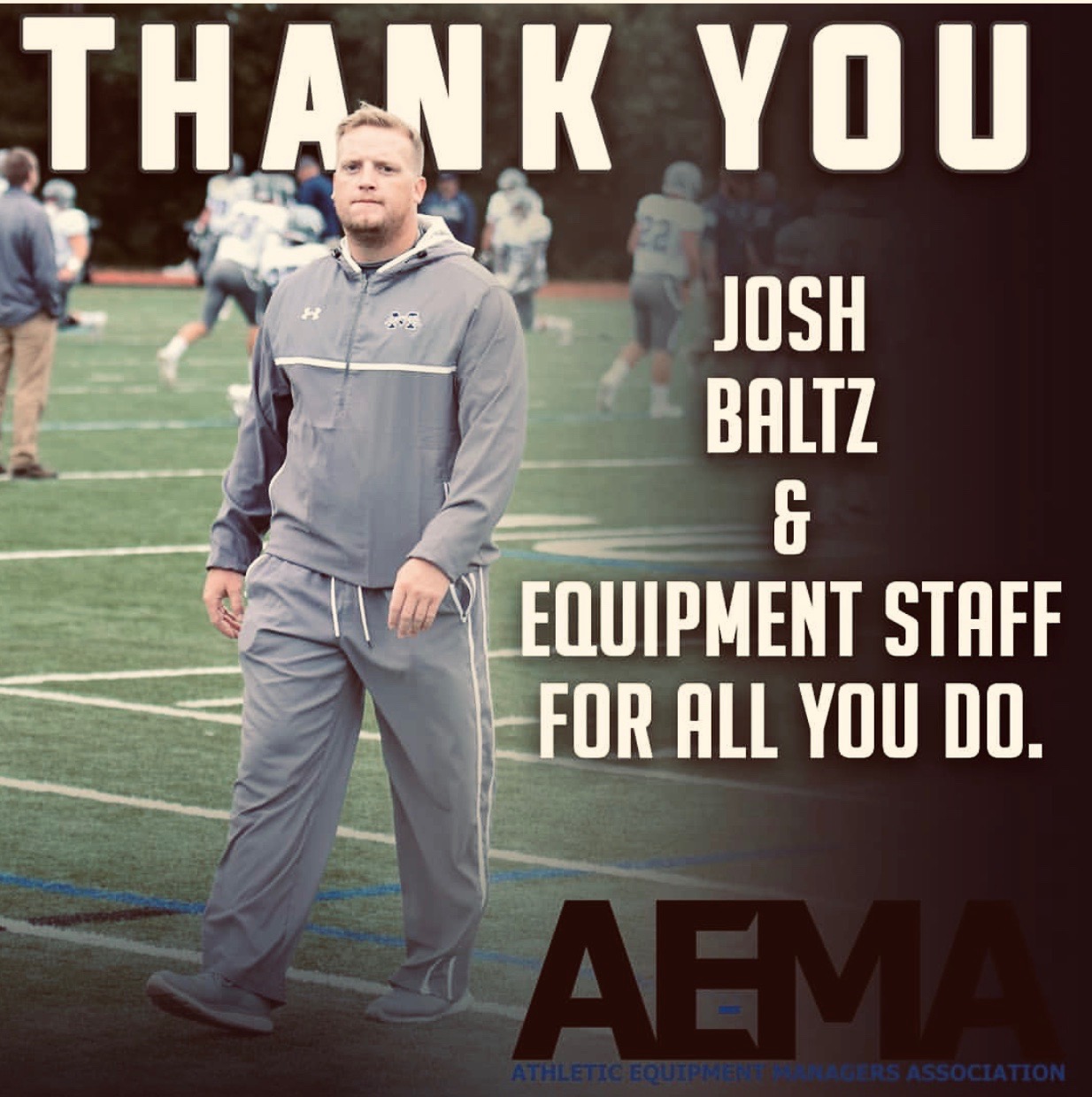 a photo of boltz that reads "thank you john baltz and equipment staff for all you do"