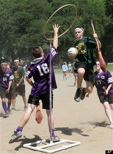 real-life quidditch being played at a school