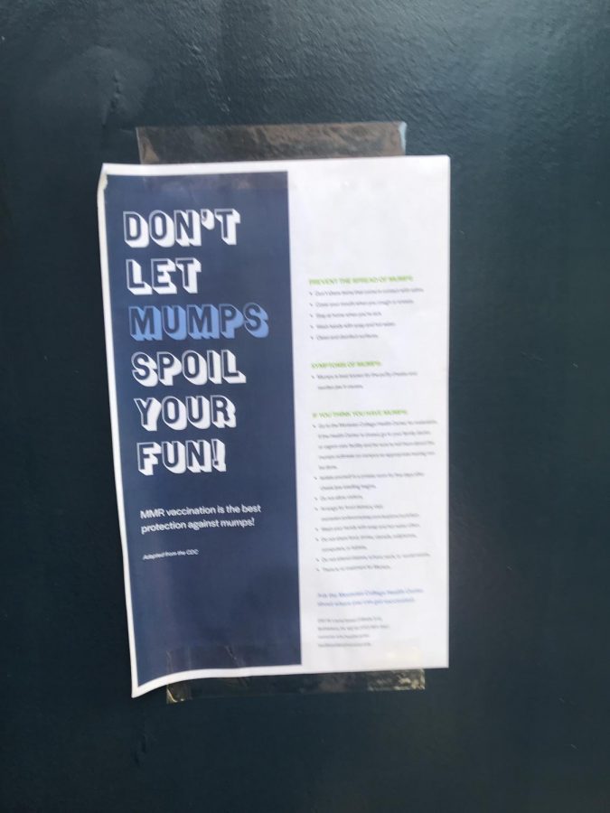 a poster with information about the mumps at moravian