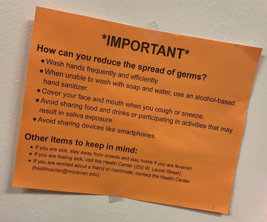a flyer telling students to stay hygienic during the mumps outbreak
