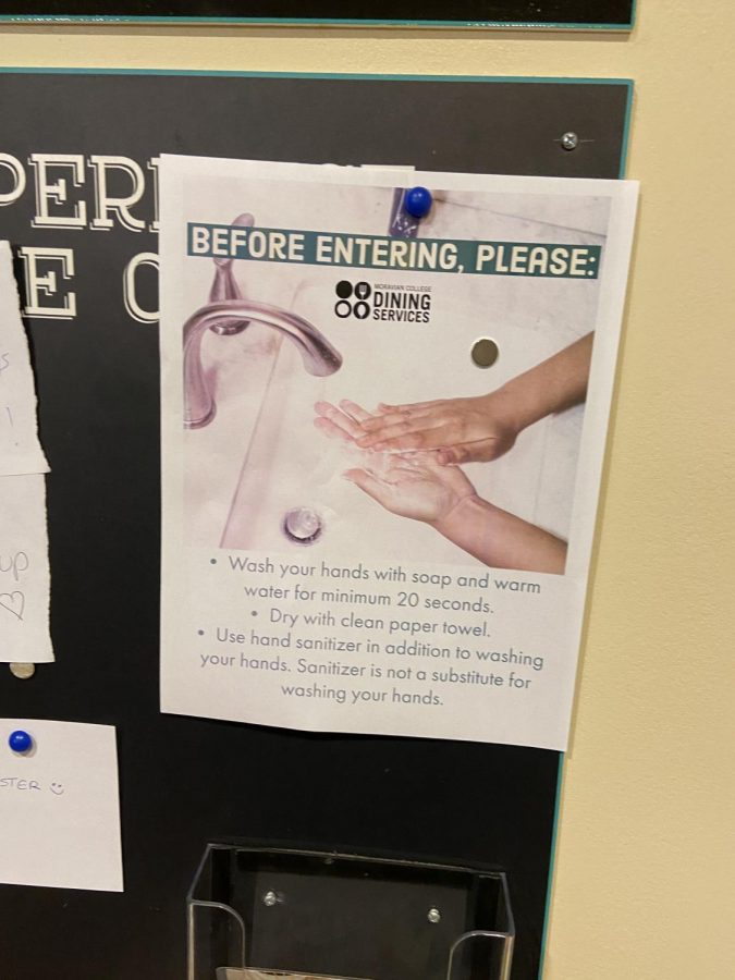 One of the signs around campus encouraging students to wash their hands.