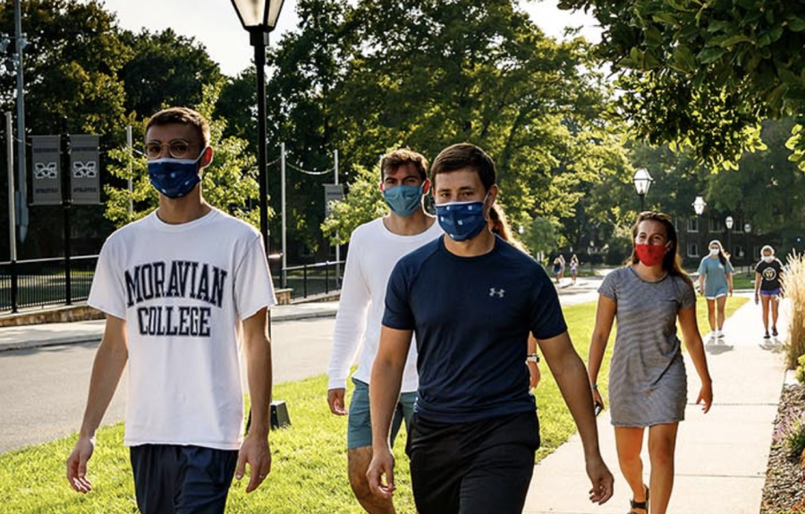 Students+on+campus+are+staying+safe+wearing+masks%2C+but+also+maintaining+distance+by+taking+online+classes%3B+Photo+Courtesy+of%3A+moravian.edu%2Ffall-2020