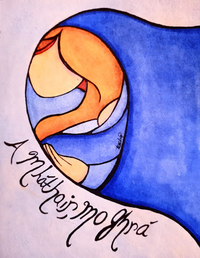 Art courtesy of Sabrina Moody. Translation of the Irish words: “Mother, my love” – Pronounced Ah Maw+air Moh Graw