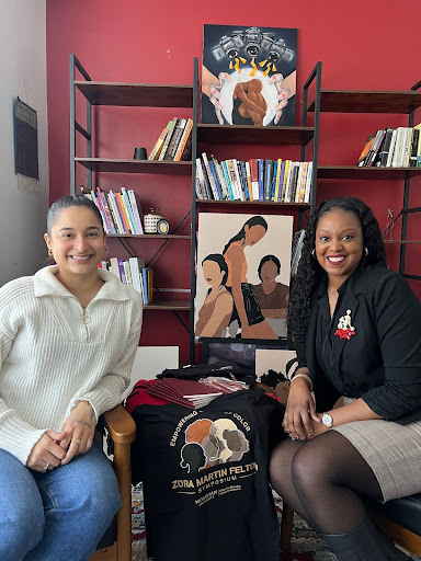 Photo from Destiny Smith. From Left: Michelle Rios-Araque and Dr. Belinda Waller-Peterson. 
