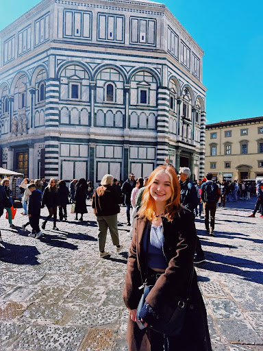 Photo courtesy of Larissa Bohensky ‘24. Caption: Liz living her best life, single, in Italy. 