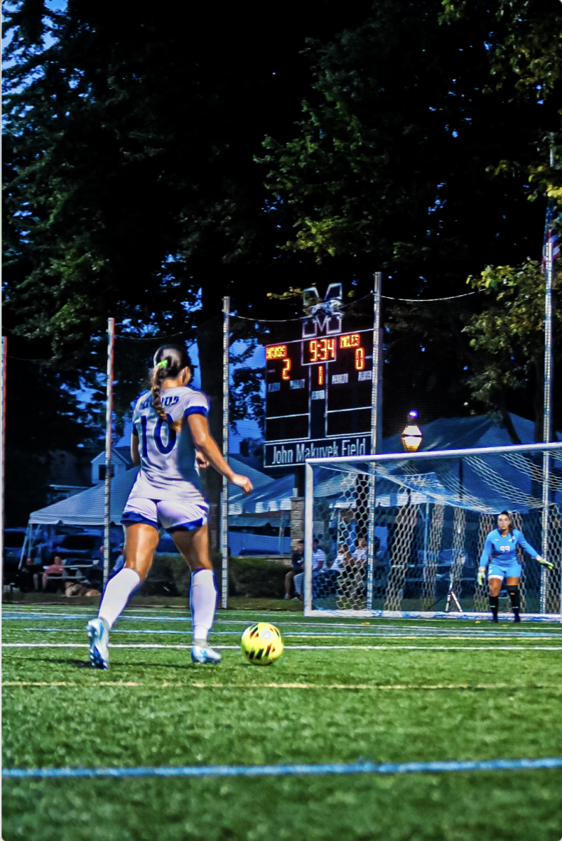 Photo by Lia Logaivau. Photo of senior Carly Pyatt playing on Friday Sept. 6 against Muhlenberg.
