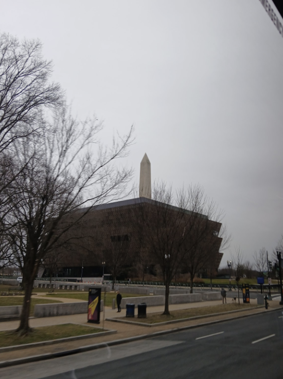 Pictured: National Museum of African American History and Culture and the Washington Memorial. Photo by Fatimah Bouri.
