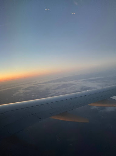 Pictured: Sunset during a plane to Rochester in 2023. Photo by Rose Diekmann. 
