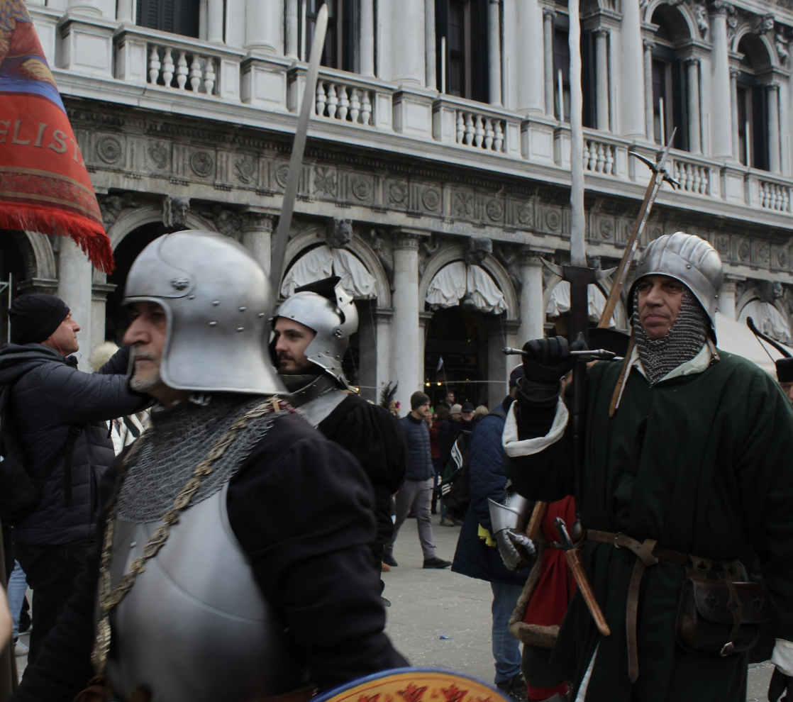 Photo by Liz Kameen. Knights at Venice Carnival.