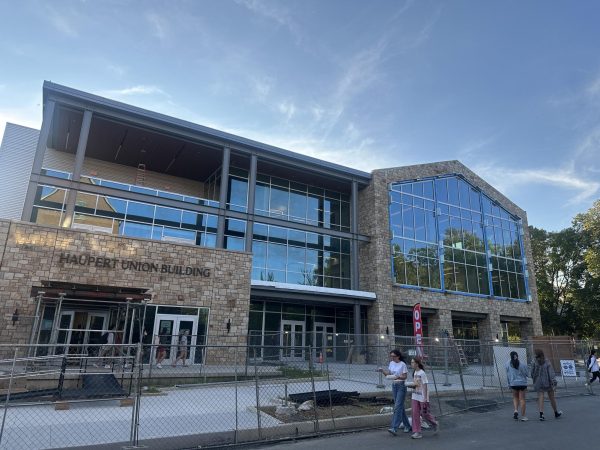 Photo by Liz Kameen. Pictured: The new HUB, currently under construction, which will house the Career Center once opened in October. 