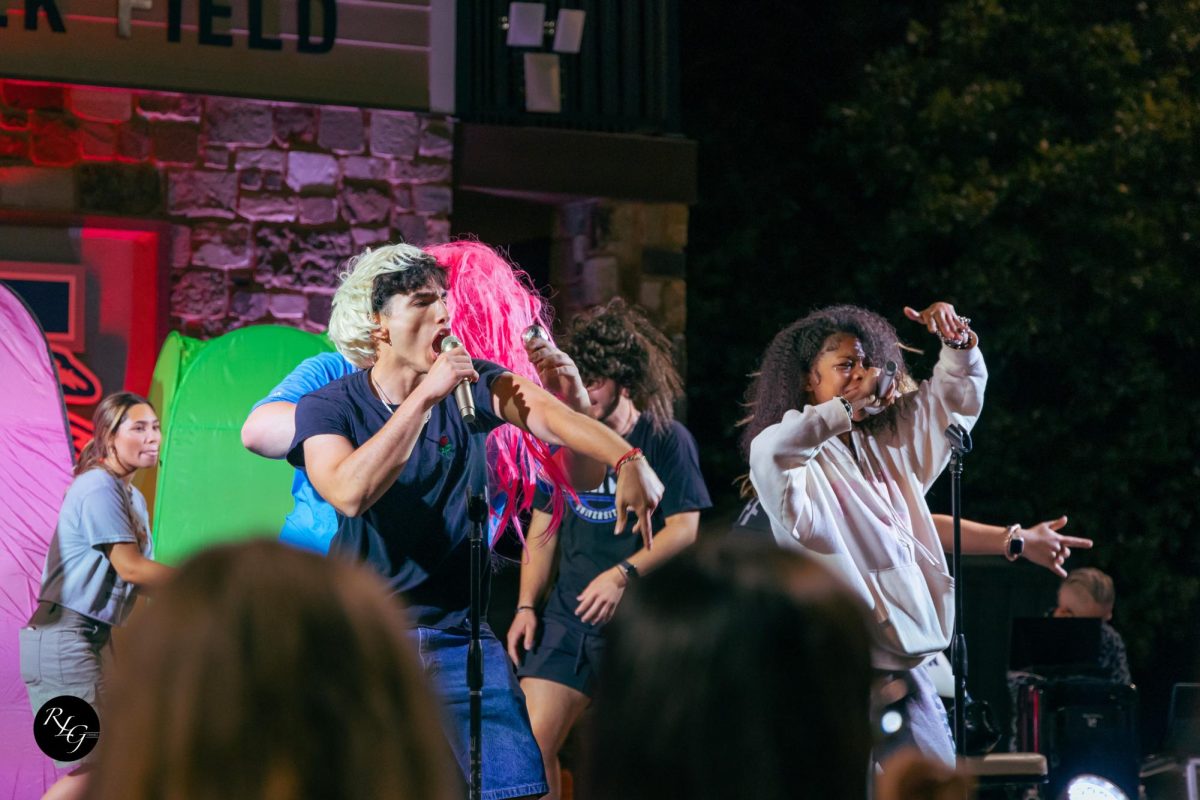 First years on Mak Field during a lip-synching contest. 