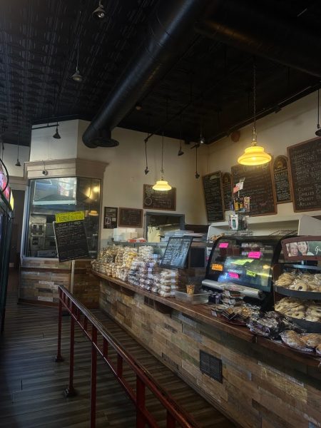 Photo by Liz Kameen. Pictured: interior of Johnny’s Bagels. 