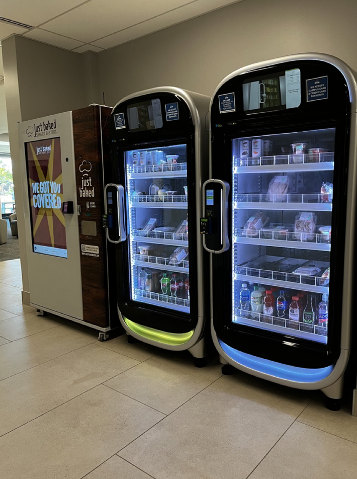 Photo by Lola Offenback. Vending machines now located on the entrance level of the HUB.