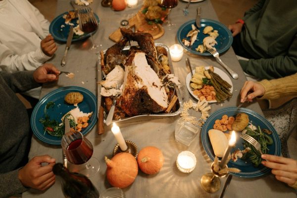 Photo from Pexels. A holiday dinner spread. 