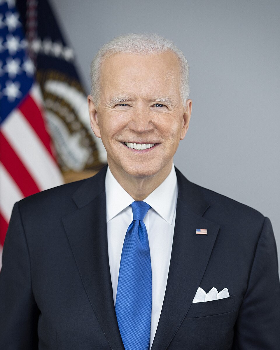 President Joe Biden poses for his official portrait Wednesday, March 3, 2021, in the Library of the White House. (Official White House Photo by Adam Schultz). Photo in public domain. 
