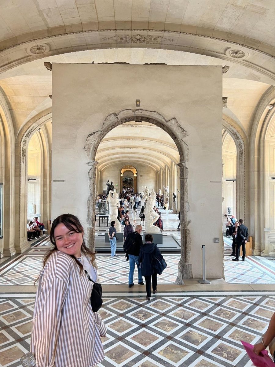 Photo provided by Megan Smith. Pictured: Megan in the Louvre during her 2024 Elevate trip. 
